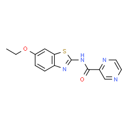 ChemSpider 2D Image | N-(6-Ethoxy-1,3-benzothiazol-2-yl)-2-pyrazinecarboxamide | C14H12N4O2S