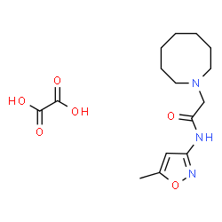 ChemSpider 2D Image | 2-(1-Azocanyl)-N-(5-methyl-1,2-oxazol-3-yl)acetamide ethanedioate (1:1) | C15H23N3O6