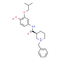 ChemSpider 2D Image | (3S)-1-Benzyl-3-[(3-isobutoxy-4-methoxyphenyl)carbamoyl]piperidinium | C24H33N2O3