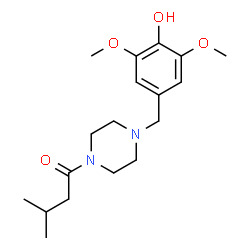 ChemSpider 2D Image | 1-[4-(4-Hydroxy-3,5-dimethoxybenzyl)-1-piperazinyl]-3-methyl-1-butanone | C18H28N2O4