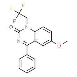 ChemSpider 2D Image | 6-Methoxy-4-phenyl-1-(2,2,2-trifluoroethyl)-2(1H)-quinazolinone | C17H13F3N2O2