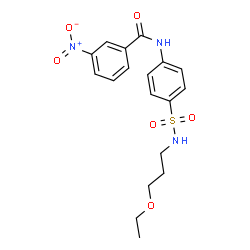 ChemSpider 2D Image | N-{4-[(3-Ethoxypropyl)sulfamoyl]phenyl}-3-nitrobenzamide | C18H21N3O6S