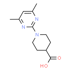 ChemSpider 2D Image | 1-(4,6-Dimethyl-2-pyrimidinyl)-4-piperidinecarboxylic acid | C12H17N3O2