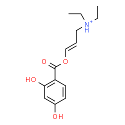 ChemSpider 2D Image | (2E)-3-[(2,4-Dihydroxybenzoyl)oxy]-N,N-diethyl-2-propen-1-aminium | C14H20NO4