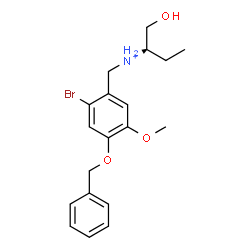 ChemSpider 2D Image | (2R)-N-[4-(Benzyloxy)-2-bromo-5-methoxybenzyl]-1-hydroxy-2-butanaminium | C19H25BrNO3