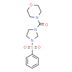 ChemSpider 2D Image | 4-Morpholinyl[3-(phenylsulfonyl)-1-imidazolidinyl]methanone | C14H19N3O4S