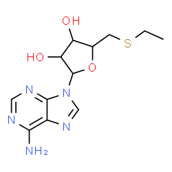 ChemSpider 2D Image | 9-(5-S-Ethyl-5-thiopentofuranosyl)-9H-purin-6-amine | C12H17N5O3S
