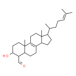 ChemSpider 2D Image | 4a-Formyl-5a-cholesta-8,24-dien-3b-ol | C28H44O2