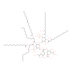 ChemSpider 2D Image | 4-[2-carboxy-6-(1,2-dihydroxyethyl)-4,5-dihydroxy-tetrahydropyran-2-yl]oxy-6-(1,2-dihydroxyethyl)-2-[[5-(3-hexadec-9-enoyloxytetradecanoylamino)-6-[[3-hydroxy-5-(3-hydroxytetradecanoylamino)-4-(3-hydroxytetradecanoyloxy)-6-phosphonooxy-tetrahydropyran-2-yl]methoxy]-3-phosphonooxy-4-(3-tetradecanoyloxytetradecanoyloxy)tetrahydropyran-2-yl]methoxy]-5-hydroxy-tetrahydropyran-2-carboxylic acid | C114H208N2O39P2