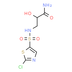 ChemSpider 2D Image | 3-{[(2-Chloro-1,3-thiazol-5-yl)sulfonyl]amino}-2-hydroxypropanamide | C6H8ClN3O4S2