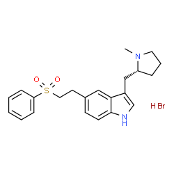 ChemSpider 2D Image | 3-{[(2R)-1-Methylpyrrolidin-2-yl]methyl}-5-[2-(phenylsulfonyl)ethyl]-1H-indolhydrobromid | C22H27BrN2O2S
