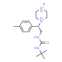 ChemSpider 2D Image | 1-Methyl-4-[(1S)-1-(4-methylphenyl)-2-{[(2-methyl-2-propanyl)carbamoyl]amino}ethyl]piperazinediium | C19H34N4O