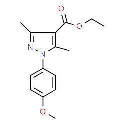 ChemSpider 2D Image | Ethyl 1-(4-methoxyphenyl)-3,5-dimethyl-1H-pyrazole-4-carboxylate | C15H18N2O3