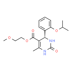 ChemSpider 2D Image | 2-Methoxyethyl (4S)-4-(2-isopropoxyphenyl)-6-methyl-2-oxo-1,2,3,4-tetrahydro-5-pyrimidinecarboxylate | C18H24N2O5