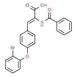 ChemSpider 2D Image | (2Z)-2-(Benzoylamino)-3-[4-(2-bromophenoxy)phenyl]acrylic acid | C22H16BrNO4
