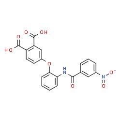 ChemSpider 2D Image | 4-(2-(3-nitrobenzoylamino)phenoxy)phthalic acid | C21H14N2O8