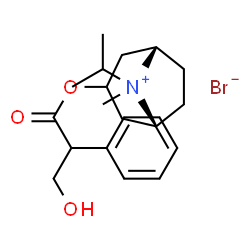 ChemSpider 2D Image | (1R,5S)-3-[(3-Hydroxy-2-phenylpropanoyl)oxy]-8-isopropyl-8-methyl-8-azoniabicyclo[3.2.1]octane bromide | C20H30BrNO3