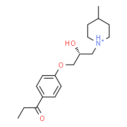 ChemSpider 2D Image | 1-[(2R)-2-Hydroxy-3-(4-propionylphenoxy)propyl]-4-methylpiperidinium | C18H28NO3