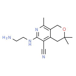 ChemSpider 2D Image | 6-[(2-Aminoethyl)amino]-3,3,8-trimethyl-3,4-dihydro-1H-pyrano[3,4-c]pyridine-5-carbonitrile | C14H20N4O