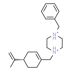 ChemSpider 2D Image | 1-Benzyl-4-{[(4S)-4-isopropenyl-1-cyclohexen-1-yl]methyl}piperazinediium | C21H32N2