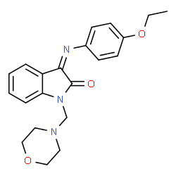 ChemSpider 2D Image | (3Z)-3-[(4-Ethoxyphenyl)imino]-1-(4-morpholinylmethyl)-1,3-dihydro-2H-indol-2-one | C21H23N3O3