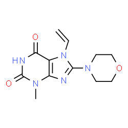 ChemSpider 2D Image | 3-Methyl-8-(4-morpholinyl)-7-vinyl-3,7-dihydro-1H-purine-2,6-dione | C12H15N5O3