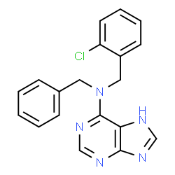 ChemSpider 2D Image | N-Benzyl-N-(2-chlorobenzyl)-7H-purin-6-amine | C19H16ClN5