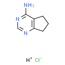 ChemSpider 2D Image | Hydrogen chloride 6,7-dihydro-5H-cyclopenta[d]pyrimidin-4-amine (1:1:1) | C7H10ClN3