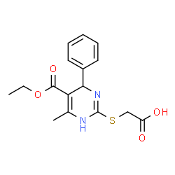 ChemSpider 2D Image | {[5-(ethoxycarbonyl)-4-methyl-6-phenyl-1,6-dihydropyrimidin-2-yl]sulfanyl}acetic acid | C16H18N2O4S