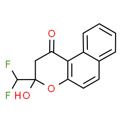 ChemSpider 2D Image | 3-(Difluoromethyl)-3-hydroxy-2,3-dihydro-1H-benzo[f]chromen-1-one | C14H10F2O3