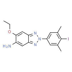 ChemSpider 2D Image | 6-Ethoxy-2-(4-iodo-3,5-dimethylphenyl)-2H-benzotriazol-5-amine | C16H17IN4O