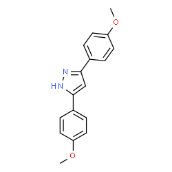 ChemSpider 2D Image | 3,5-Bis(4-methoxyphenyl)-1H-pyrazole | C17H16N2O2