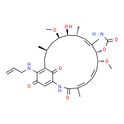 ChemSpider 2D Image | (4Z,6Z,8R,9S,10Z,12R,13S,14R,16R)-19-(Allylamino)-13-hydroxy-8,14-dimethoxy-4,10,12,16-tetramethyl-3,20,22-trioxo-2-azabicyclo[16.3.1]docosa-1(21),4,6,10,18-pentaen-9-yl carbamate | C31H43N3O8