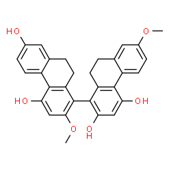 ChemSpider 2D Image | 2',7-Dimethoxy-9,9',10,10'-tetrahydro-1,1'-biphenanthrene-2,4,4',7'-tetrol | C30H26O6