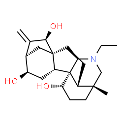 ChemSpider 2D Image | (1R,2R,4R,5R,7R,8R,10R,13R,17R)-11-Ethyl-13-methyl-6-methylene-11-azahexacyclo[7.7.2.1~5,8~.0~1,10~.0~2,8~.0~13,17~]nonadecane-4,7,16-triol | C22H33NO3