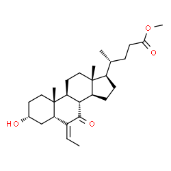 ChemSpider 2D Image | Methyl (3alpha,5beta,6Z)-6-ethylidene-3-hydroxy-7-oxocholan-24-oate | C27H42O4