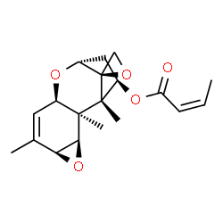ChemSpider 2D Image | (1S,2R,3R,5S,8R,10R,12R,13R)-1,2,6-Trimethylspiro[4,9-dioxatetracyclo[8.2.1.0~2,8~.0~3,5~]tridec-6-ene-13,2'-oxiran]-12-yl (2Z)-2-butenoate | C19H24O5
