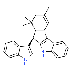 ChemSpider 2D Image | (6R,6aR,10aS)-6-(1H-Indol-3-yl)-7,7,9-trimethyl-5,6,6a,7,8,10a-hexahydroindeno[2,1-b]indole | C26H26N2