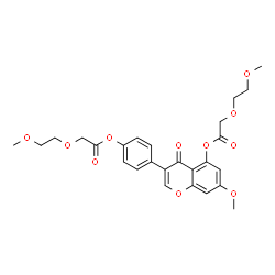 ChemSpider 2D Image | 4-{7-Methoxy-5-[2-(2-methoxyethoxy)acetoxy]-4-oxo-4H-chromen-3-yl}phenyl (2-methoxyethoxy)acetate | C26H28O11
