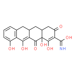 ChemSpider 2D Image | 1,10,11,12a-Tetrahydroxy-3,12-dioxo-3,4,4a,5,5a,6,12,12a-octahydro-2-tetracenecarboximidic acid | C19H17NO7