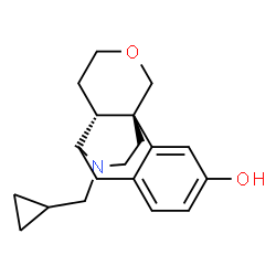 ChemSpider 2D Image | (1S,10R)-17-(Cyclopropylmethyl)-13-oxa-17-azatetracyclo[7.5.3.0~1,10~.0~2,7~]heptadeca-2,4,6-trien-4-ol | C19H25NO2