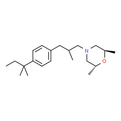ChemSpider 2D Image | (2R,6R)-2,6-Dimethyl-4-{2-methyl-3-[4-(2-methyl-2-butanyl)phenyl]propyl}morpholine | C21H35NO