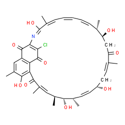 ChemSpider 2D Image | (7Z,9S,10S,11S,12Z,14S,16Z,20S,21S,22Z,24Z,26Z,28E)-31-Chloro-4,10,14,20,28-pentahydroxy-3,7,9,11,17,21,27-heptamethyl-29-azatricyclo[28.3.1.0~5,33~]tetratriaconta-1(33),2,4,7,12,16,22,24,26,28,30-und
ecaene-6,18,32,34-tetrone | C40H46ClNO9