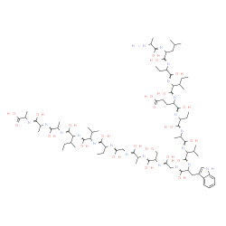 ChemSpider 2D Image | 41-[(2-{[2-({2-[(2-Amino-1-hydroxypropylidene)amino]-1-hydroxy-4-methylpentylidene}amino)-1-hydroxybutylidene]amino}-1-hydroxy-3-methylpentylidene)amino]-8-sec-butyl-1-[(1-carboxyethyl)imino]-14,38-di
ethyl-1,4,7,10,13,16,19,22,25,28,31,34,37,40-tetradecahydroxy-23-(hydroxymethyl)-29-(1H-indol-3-ylmethyl)-11,32-diisopropyl-2,5,20,35-tetramethyl-3,6,9,12,15,18,21,24,27,30,33,36,39-tridecaazatetratet
raconta-3,6,9,12,15,18,21,24,27,30,33,36,39-tridecaen-44-oic acid | C81H132N20O23