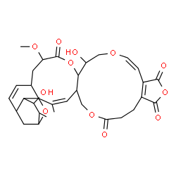 ChemSpider 2D Image | (2Z,15Z)-19,32-Dihydroxy-23-methoxy-2,31-dimethyl-6,12,17,21,34-pentaoxahexacyclo[28.3.1.0~1,25~.0~4,20~.0~10,14~.0~28,33~]tetratriaconta-2,10(14),15,26-tetraene-7,11,13,22-tetrone | C32H38O12