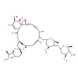 ChemSpider 2D Image | (1'R,2R,4'S,5S,6R,8'R,10'Z,12'S,13'S,14'Z,20'R,21'R,24'S)-6-[(2R)-2-Butanyl]-21',24'-dihydroxy-5,11',13',22'-tetramethyl-2'-oxo-3,4,5,6-tetrahydrospiro[pyran-2,6'-[3,7,19]trioxatetracyclo[15.6.1.1~4,8
~.0~20,24~]pentacosa[10,14,16,22]tetraen]-12'-yl 2,6-dideoxy-4-O-(2,6-dideoxy-3-O-methyl-alpha-L-arabino-hexopyranosyl)-3-O-methyl-alpha-L-arabino-hexopyranoside | C48H74O14