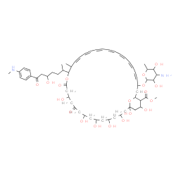 ChemSpider 2D Image | Methyl (21Z,25Z)-33-[(3-amino-3,6-dideoxyhexopyranosyl)oxy]-1,3,5,7,9,13,37-heptahydroxy-17-{5-hydroxy-7-[4-(methylamino)phenyl]-7-oxo-2-heptanyl}-18-methyl-11,15-dioxo-16,39-dioxabicyclo[33.3.1]nonat
riaconta-19,21,23,25,27,29,31-heptaene-36-carboxylate | C60H88N2O19