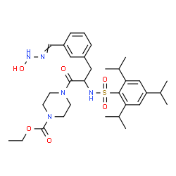 ChemSpider 2D Image | Ethyl 4-{3-[(hydroxyhydrazono)methyl]-N-[(2,4,6-triisopropylphenyl)sulfonyl]phenylalanyl}-1-piperazinecarboxylate | C32H47N5O6S