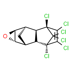 ChemSpider 2D Image | (1R,2R,3S,6S,7R,8R,9S,11S)-3,4,5,6,13,13-Hexachloro-10-oxapentacyclo[6.3.1.1~3,6~.0~2,7~.0~9,11~]tridec-4-ene | C12H8Cl6O