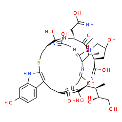 ChemSpider 2D Image | 2-[(1R,2E,4R,10S,11E,13S,14E,16S,29E,32E,34S,35E,38E)-34-[(2S)-2-Butanyl]-13-[(2R,3R)-3,4-dihydroxy-2-butanyl]-2,8,11,14,22,30,33,36,39-nonahydroxy-5-oxo-27-thia-3,6,12,15,25,29,32,35,38-nonaazapentac
yclo[14.12.11.0~6,10~.0~18,26~.0~19,24~]nonatriaconta-2,11,14,18(26),19,21,23,29,32,35,38-undecaen-4-yl]ethanimidic acid | C39H54N10O13S